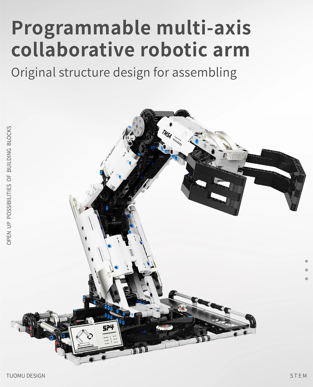 Bloques de construcción programables con brazo mecánico multieje, robot 5 en 1, juguetes de Control remoto, vástago interactivo, regalo de aprendizaje para niños