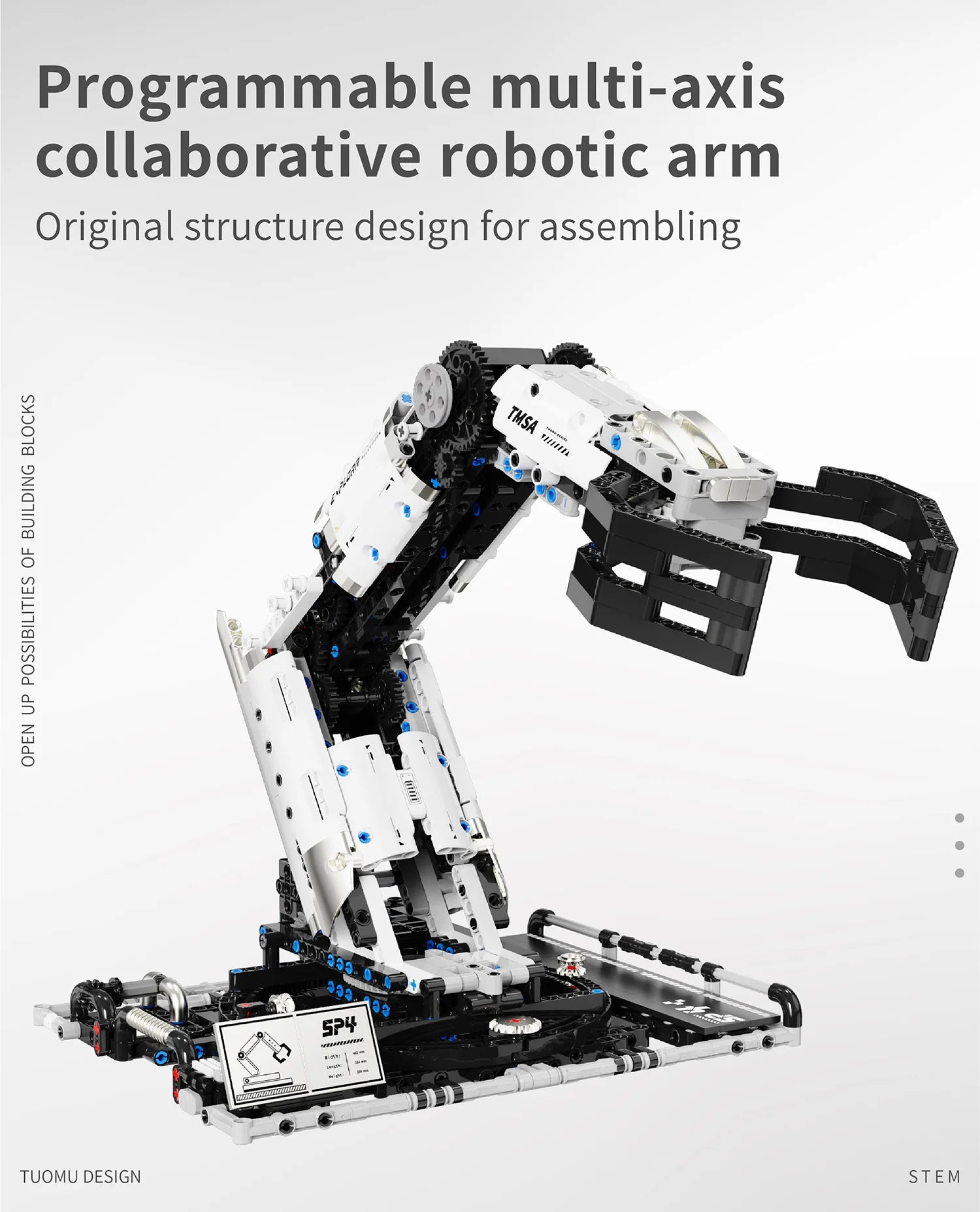 Bloques de construcción programables con brazo mecánico multieje, robot 5 en 1, juguetes de Control remoto, vástago interactivo, regalo de aprendizaje para niños