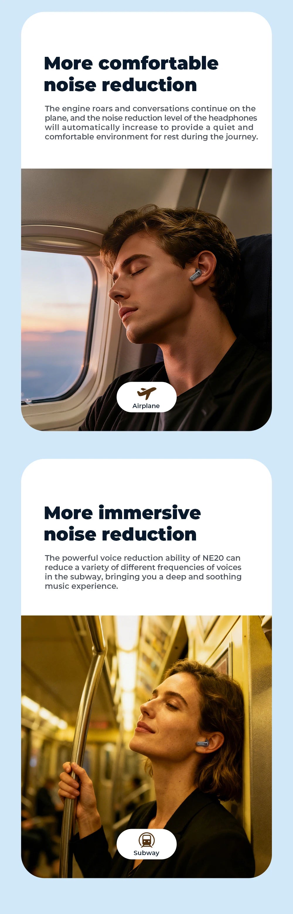 Auriculares inalámbricos Bluetooth originales HTC NE20, auriculares internos con traducción por IA, pantalla táctil multifunción LED, auriculares con reducción de ruido