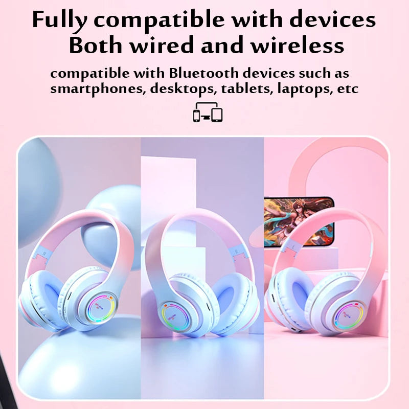 Auriculares Bluetooth Infantiles con Luces LED y Micrófono