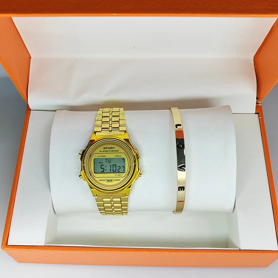 Reloj de Mujer Retro Pantalla LED Digital Deportivo