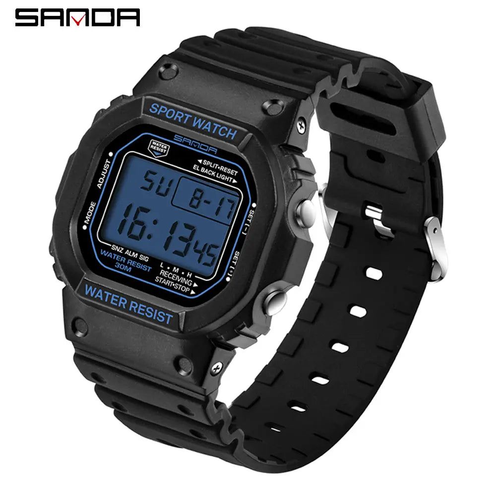 Reloj Digital Deportivo SANDA 329 para Hombre, LED, Resistente al Agua