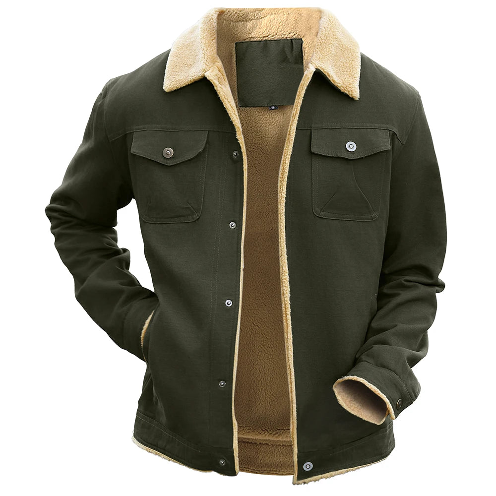 Parka de Invierno para Hombre con Forro Polar y Bolsillos