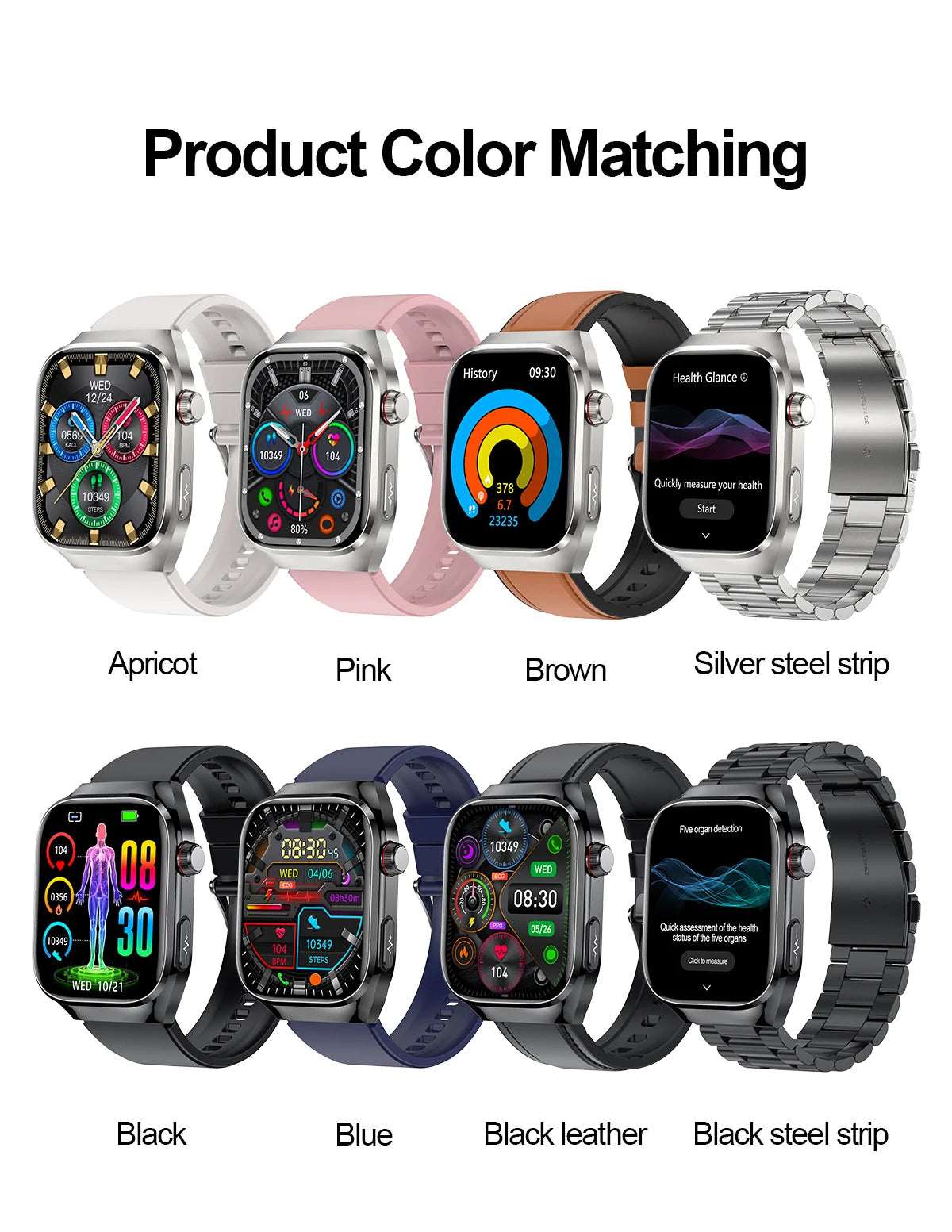 Reloj Inteligente ECG Presión Arterial Bluetooth