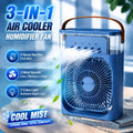 Ventilador 3 en 1 Portátil con Luz LED y Humidificador