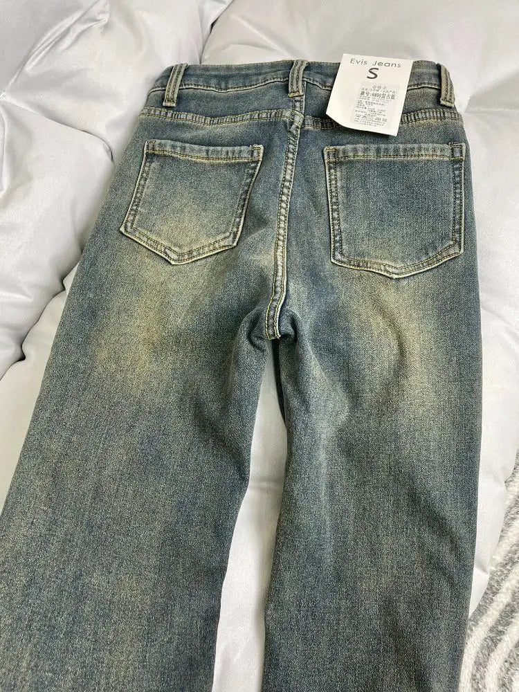 Pantalones Vaqueros Bootcut Vintage con Forro Polar