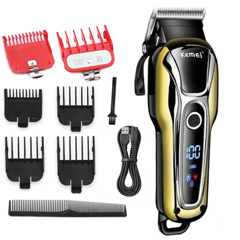 Cortadora de Pelo Inalámbrica KM-PG809A, Recortadora Profesional de Cabello