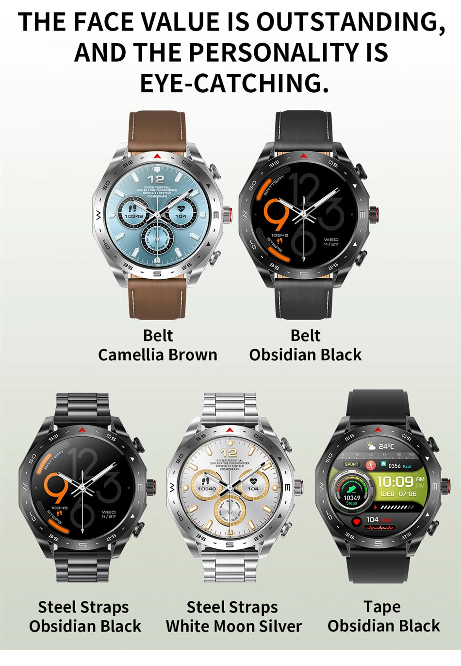 Reloj Inteligente AMOLED con Auriculares Bluetooth Incluidos