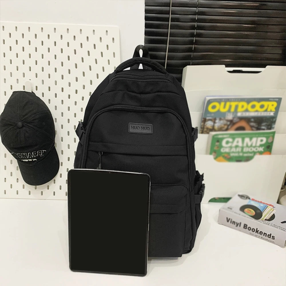 Mochila de Nailon con Puerto USB, Múltiples Bolsillos para Escuela y Trabajo
