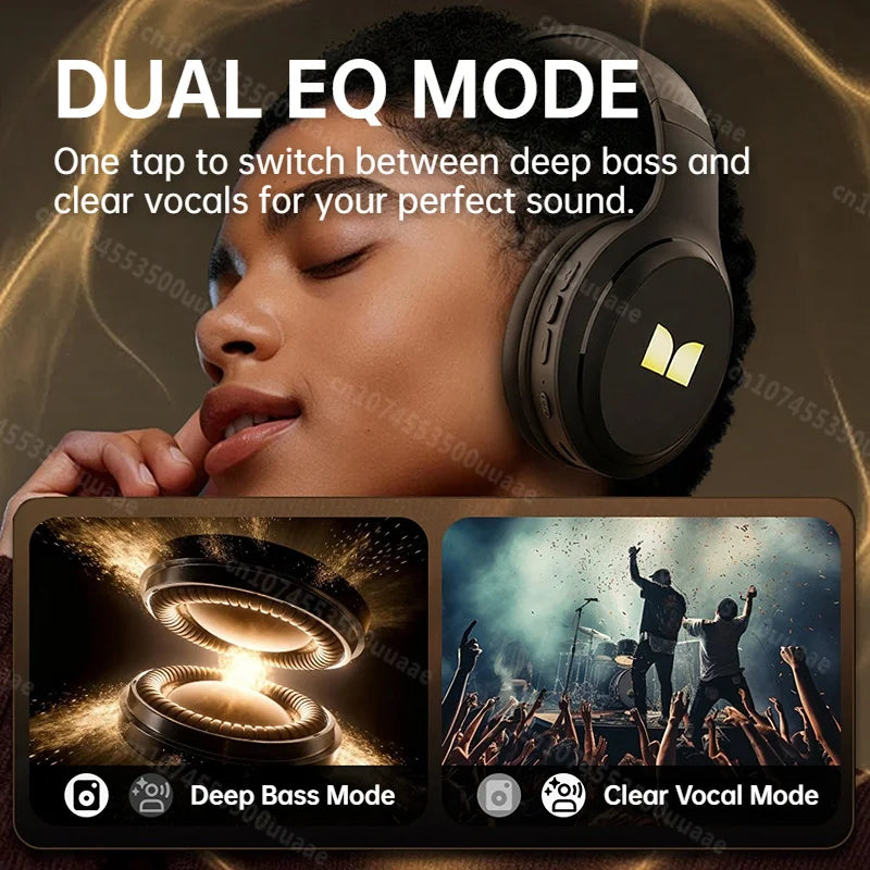 Auriculares Bluetooth 6.0 Monster Harmonic N21 con Modo EQ Dual, Sonido Estéreo Envolvente, Plegables, con Cable/Inalámbricos