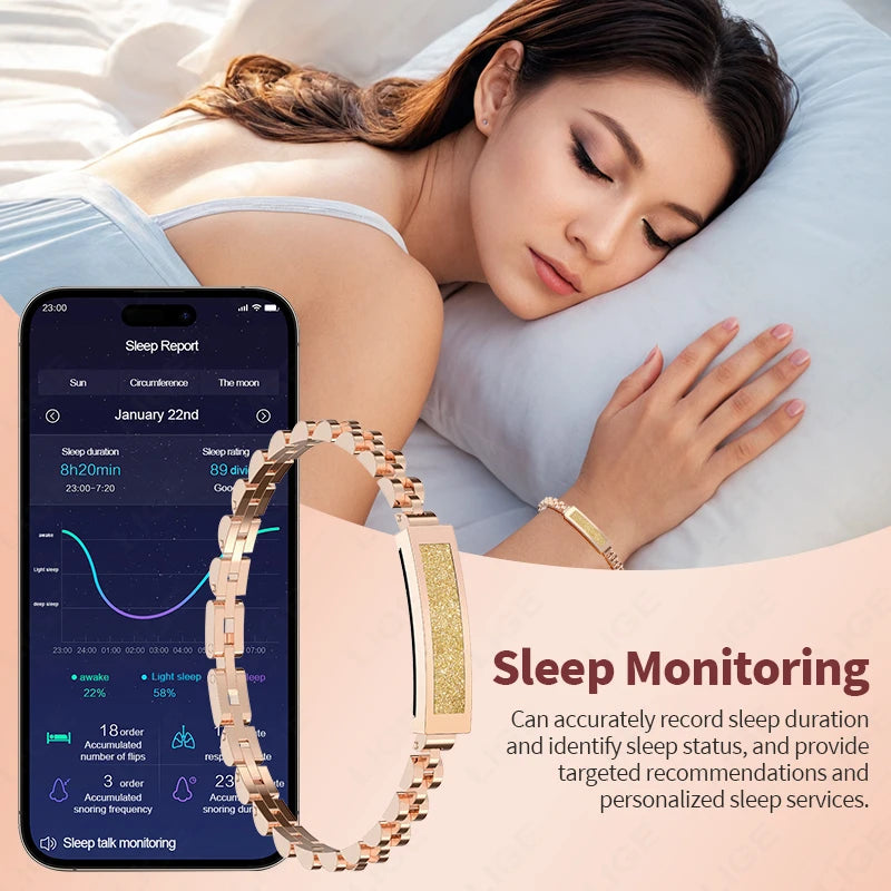 Pulsera inteligente LIGE para mujer con Bluetooth y monitoreo de salud