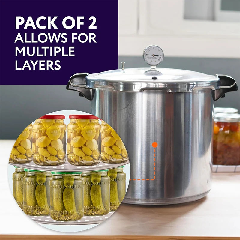 Estantes para conservas a presión, estantes para conservas de cocina de acero inoxidable, compatibles con prensa a presión Presto, 2 uds.