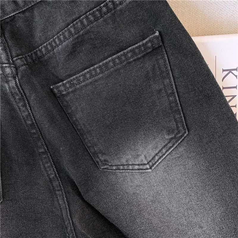 Pantalones Vaqueros Rectos de Lana Gruesa para Mujer, Terciopelo, Invierno