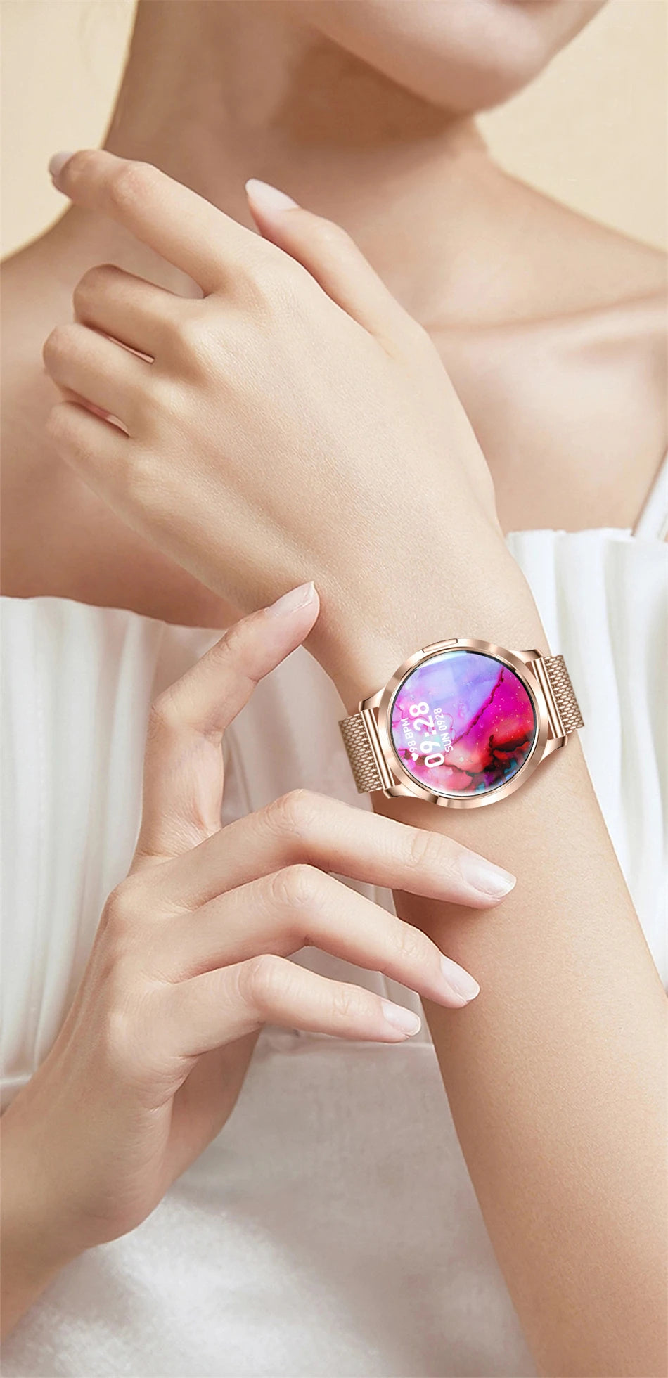 Reloj Inteligente LIGE AMOLED Curva 3D para Mujer