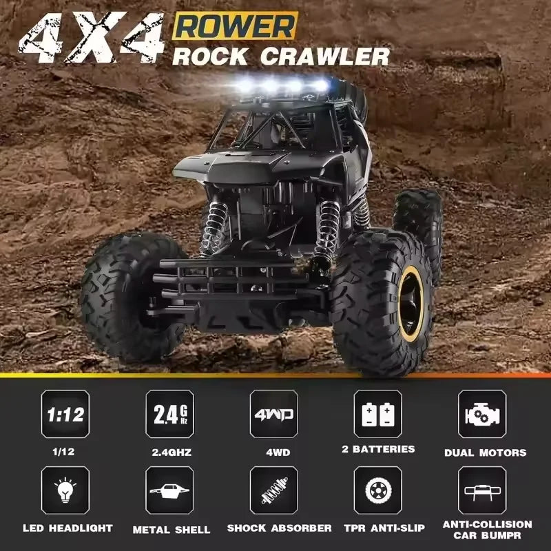 Auto Teledirigido 4WD 1:12/1:16 Buggy RC Todoterreno con Luces LED