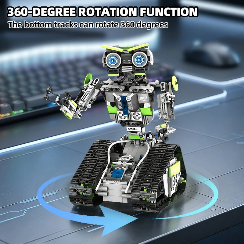 Bloques de construcción de robots con control remoto programable, juego de juguetes de ensamblaje electrónico de 757 piezas, decoración del hogar, regalos de cumpleaños y días festivos