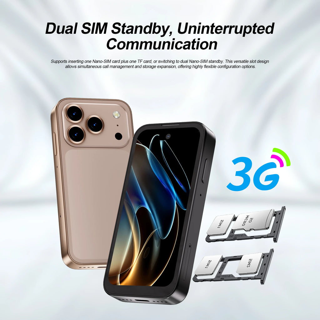 Mini Smartphone SERVO 17 PRO MAX con Pantalla Completa de 3.75'', 3G WCDMA, Doble SIM, GPS, Desbloqueo Facial, Android, Teléfono Móvil Inteligente Pequeño