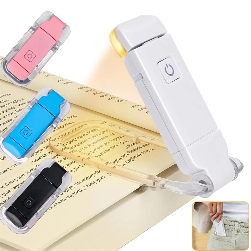 Mini Luz de Lectura LED con Clip, Brillo Ajustable