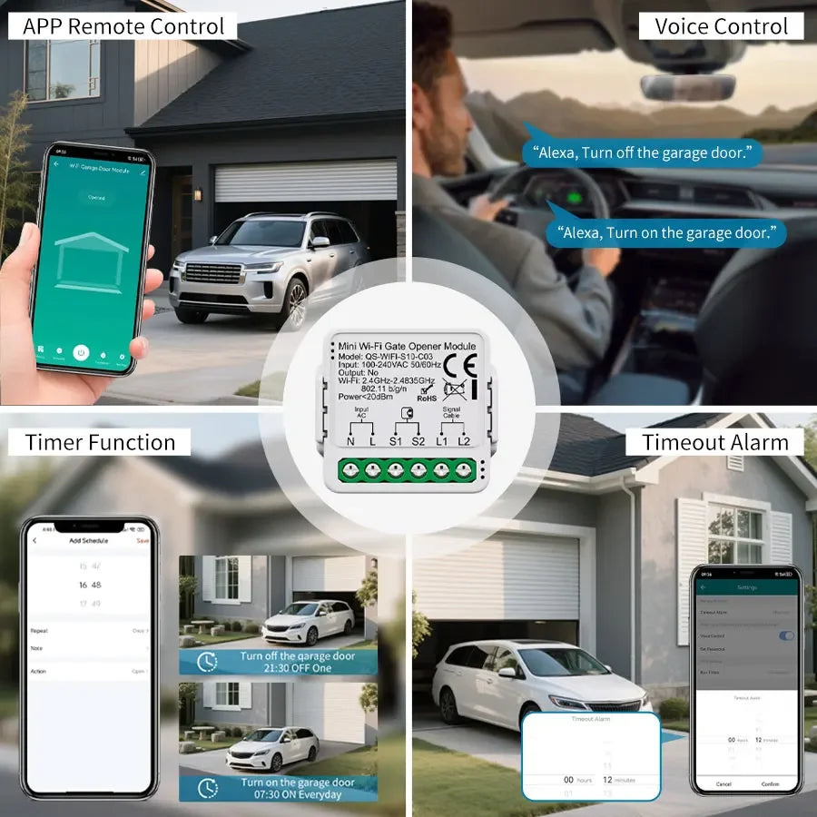 Controlador de Puerta de Garaje Tuya WiFi Zigbee