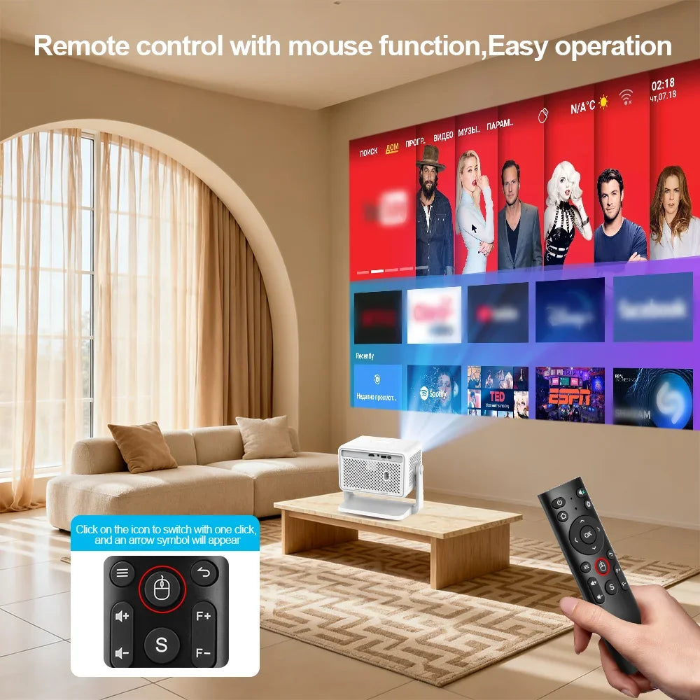 Proyector PG370Max 4K Compatible con Resolución Nativa de 1080P, 700ANSI, Proyector de Cine en Casa, Altavoz HiFi de 10W, WiFi6, Proyector Portátil para Películas