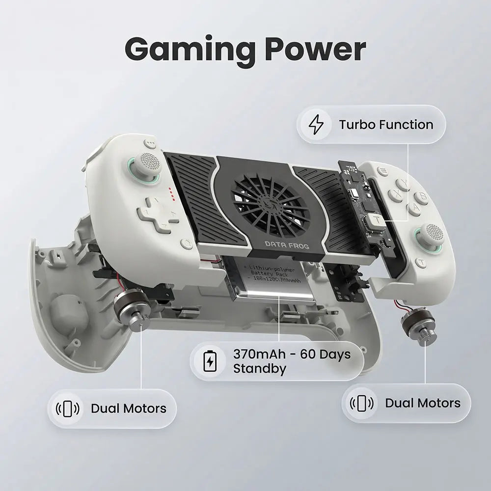 Controlador de Juego Inalámbrico con Ventilador de Refrigeración, Gamepad Extensible para Android, iOS, PC/Switch, Xbox con Joysticks de Efecto Hall