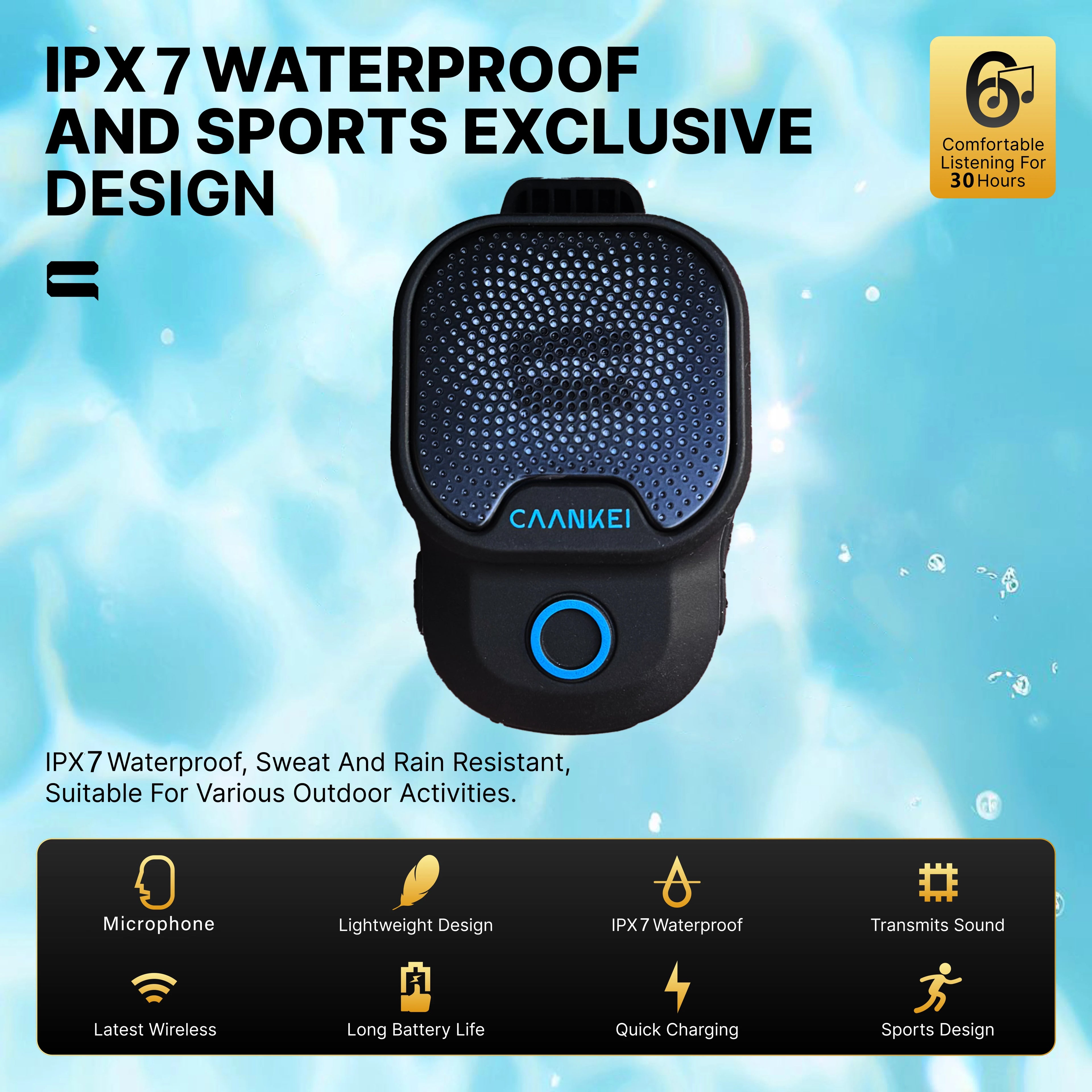 Altavoz Bluetooth portátil IPX7 altavoces portátiles impermeables deporte al aire libre micrófono con Clip altavoz llamadas/música Mini caja de sonido