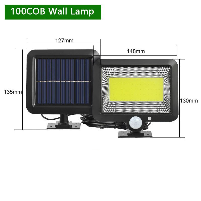 Lámpara Solar de Pared Exterior con Sensor de Movimiento 3 Modos