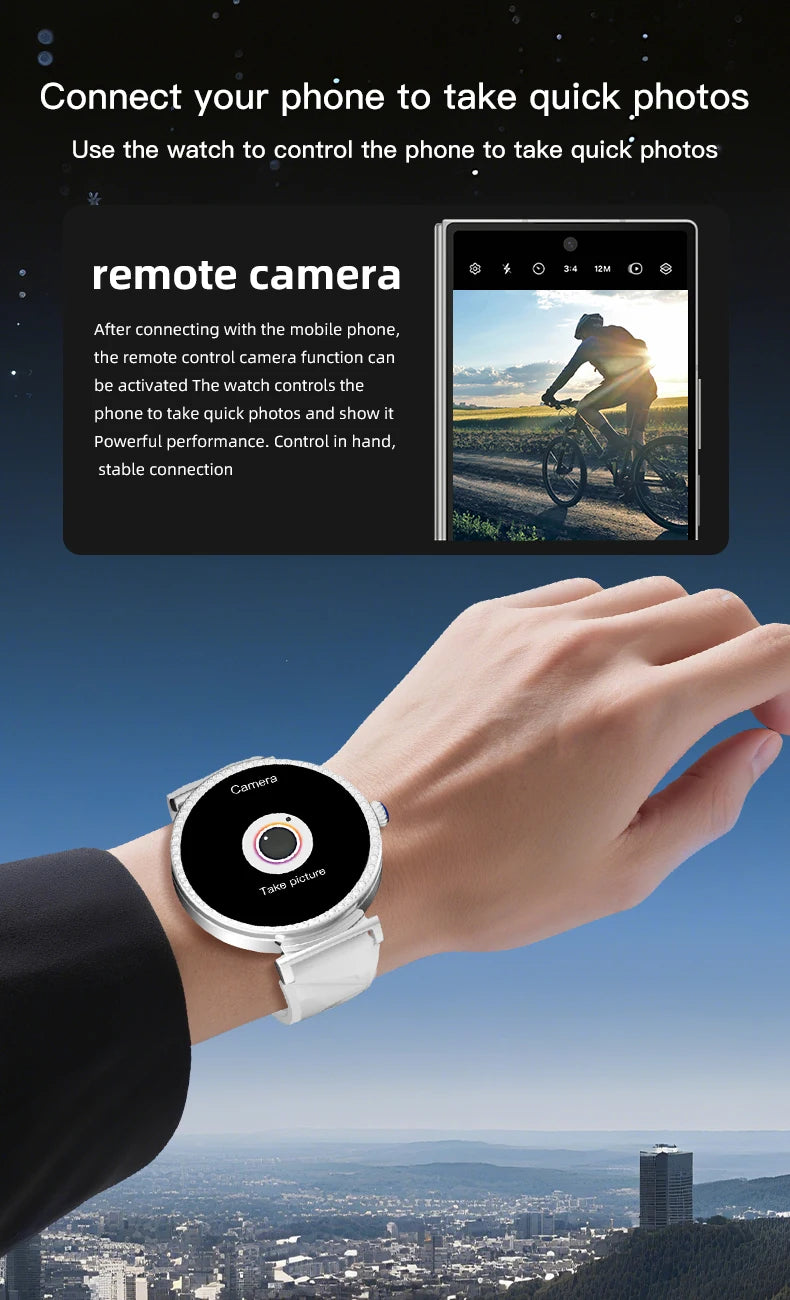 LIGE Reloj Inteligente Lujo con Diamantes GPS