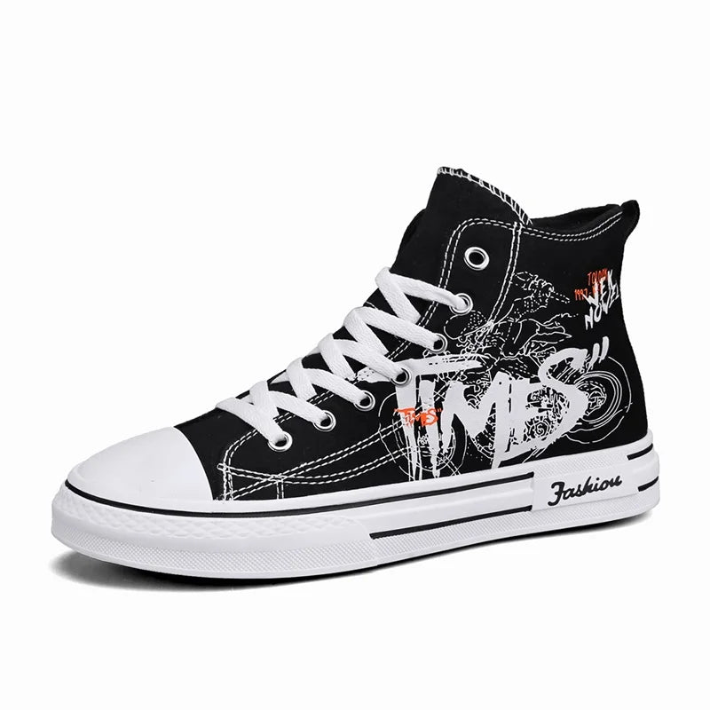 Zapatos de hombre, zapatos de lona vulcanizados, zapatillas altas, zapatos de plataforma informales transpirables, zapatillas deportivas para hombre, Tenis masculinos, zapatillas gruesas