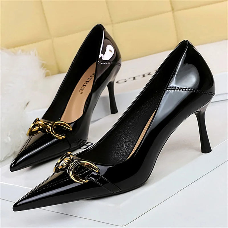 Zapatos de Tacón Alto Stiletto con Hebilla para Mujer