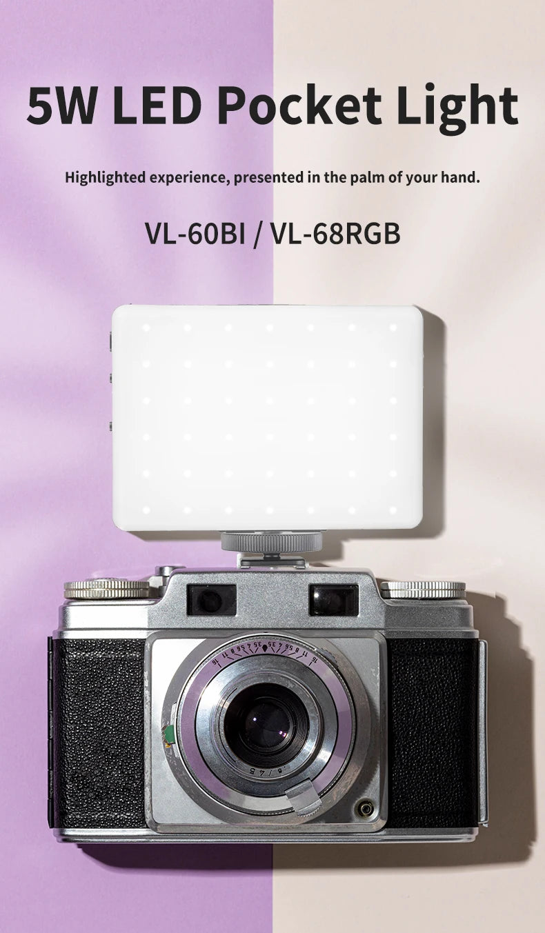 Mini luz de relleno RGB LED de bolsillo recto, iluminación para fotografía y vídeo, Clip Vlog en vivo para teléfono, iPhone, iPad, cámara portátil