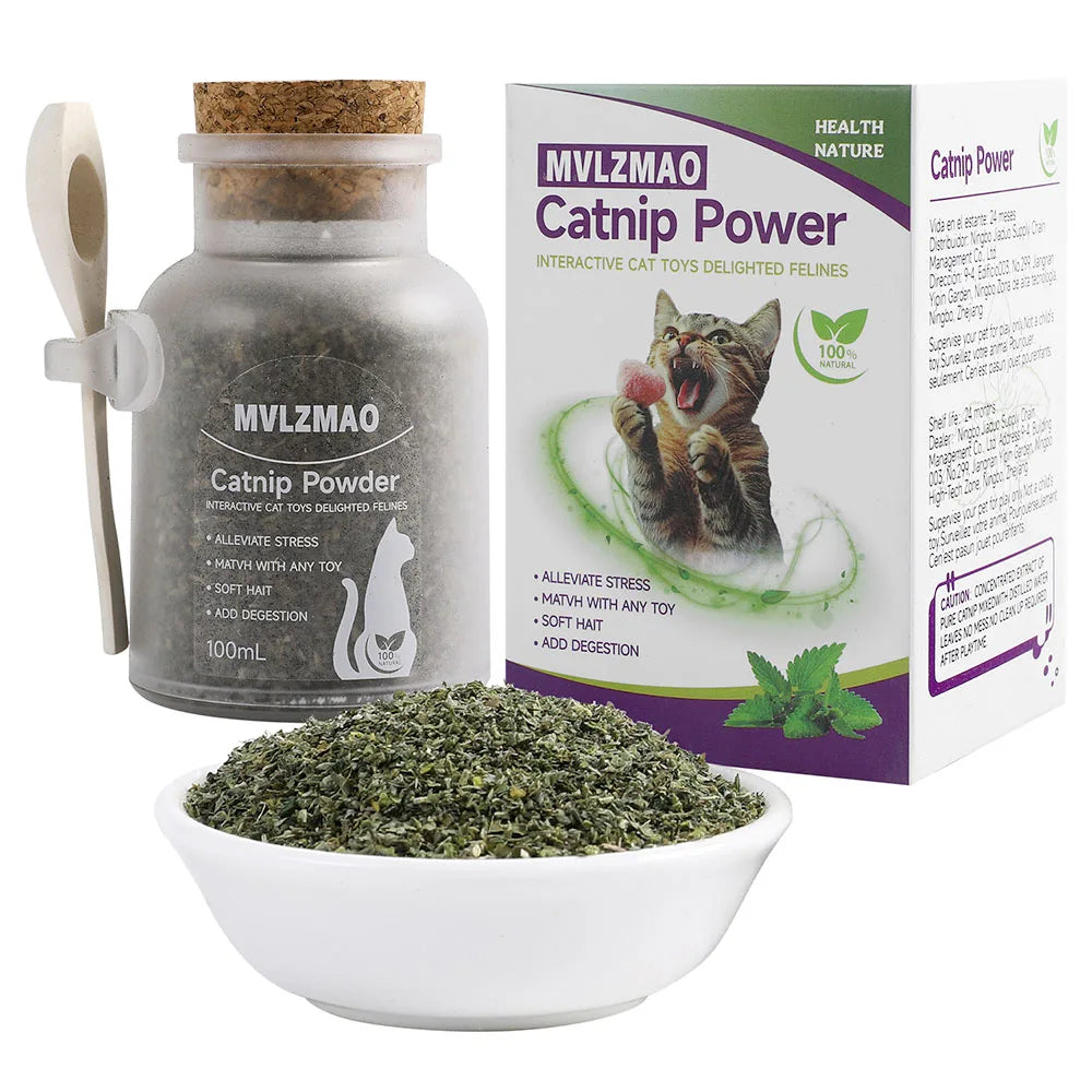 Mezcla Premium Safe de Catnip Orgánico perfecta para gatos, instalada con la potencia máxima, su gatito está garantizado para ir loco 100ML