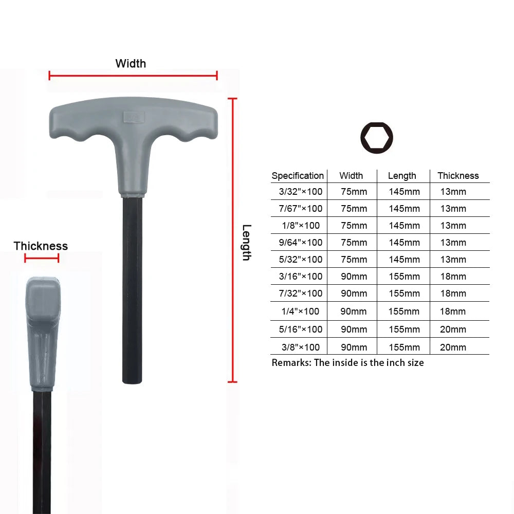 Juego de 10 llaves Allen con mango en T métricas, SAE o Torx con soporte