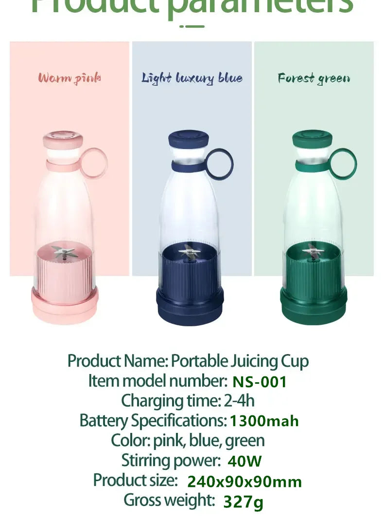 Taza exprimidora eléctrica, licuadora de 6 hojas, máquina para batidos, herramienta portátil USB para mezclar leche y fruta, Mini licuadora de jugo fresco