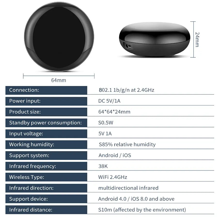 Control Remoto Universal WiFi IR para Aire Acondicionado