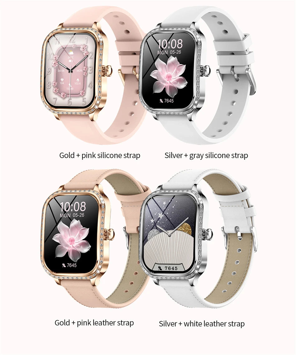 Smartwatch para mujer con pantalla curva HD 1.75 pulgadas y llamadas Bluetooth