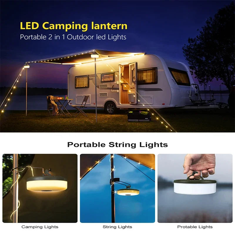 Lámpara Solar 3 en 1 para Camping y Senderismo