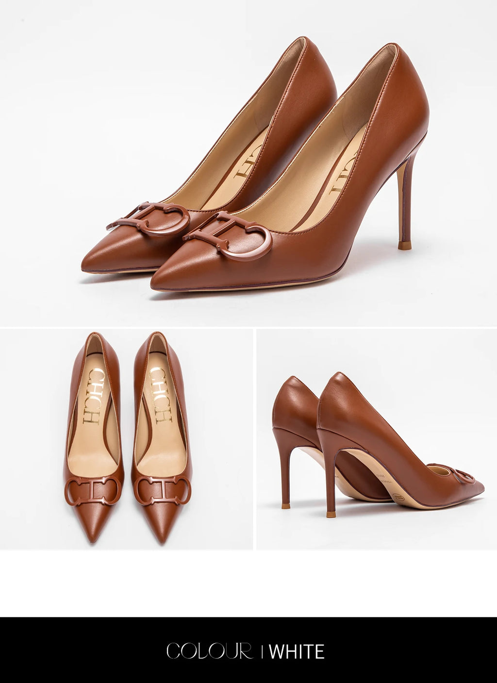 Zapatos de Tacón Alto para Mujer con Hebilla y Punta Fina 9 cm