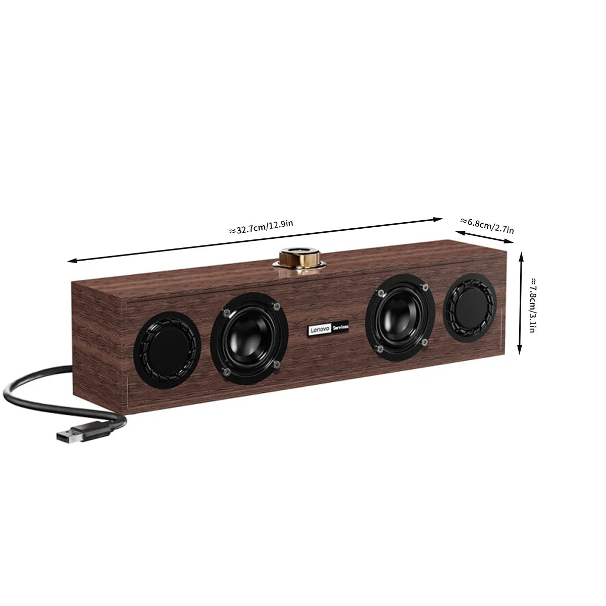 Altavoz multimedia Lenovo C02, altavoz Bluetooth, altavoz de modo dual con cable/Bluetooth, altavoz retro universal para TV, computadora y teléfono móvil, subwoofer