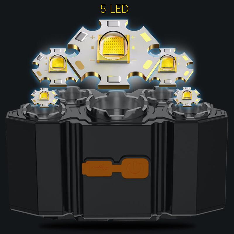 Linterna Frontal LED Recargable para Pesca