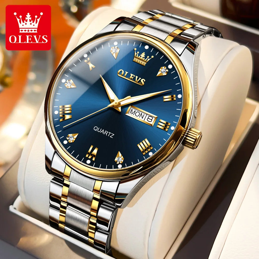 Reloj de Cuarzo OLEVS para Hombre Acero Inoxidable Luminoso