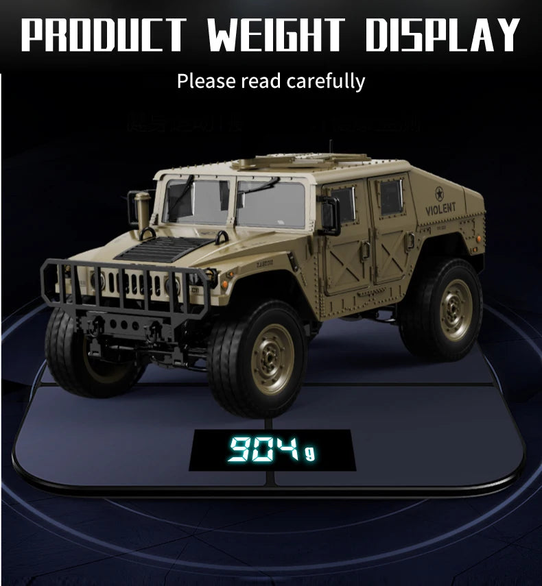 Coche RC Militar Crawler 4WD 2.4G 1:14, Vehículo Todoterreno con Accesorios