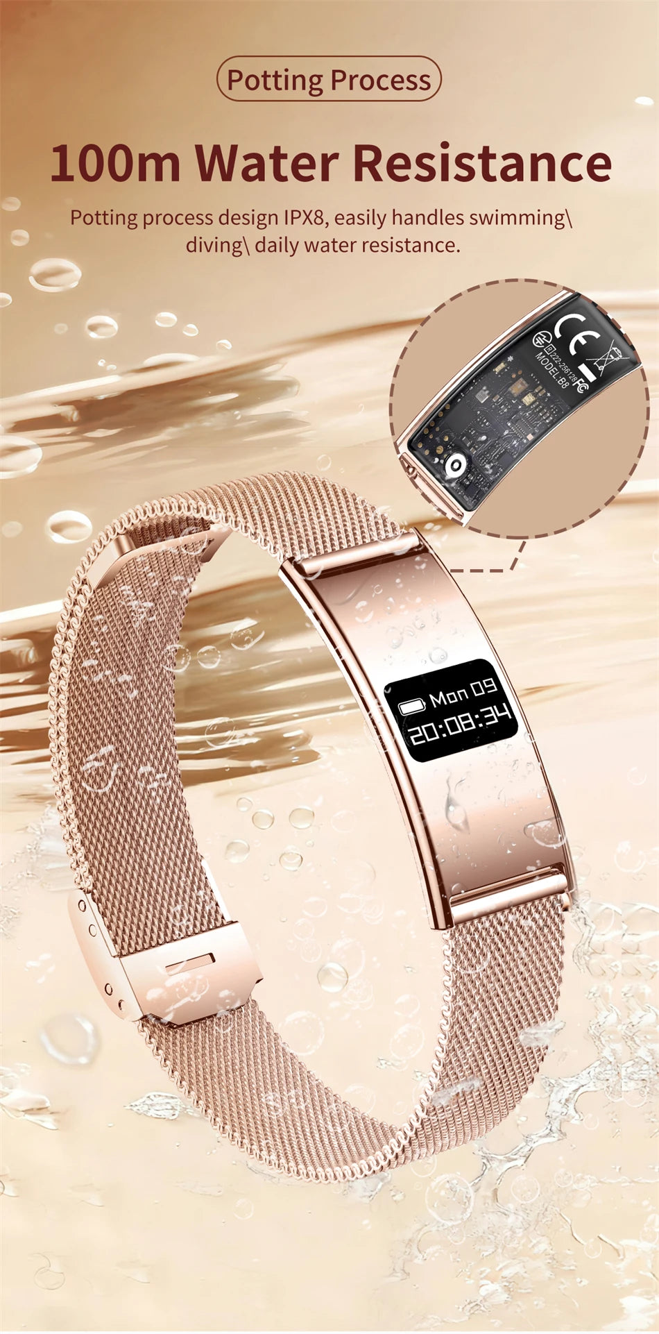 Pulsera Inteligente Ultrafina con Oxígeno en Sangre