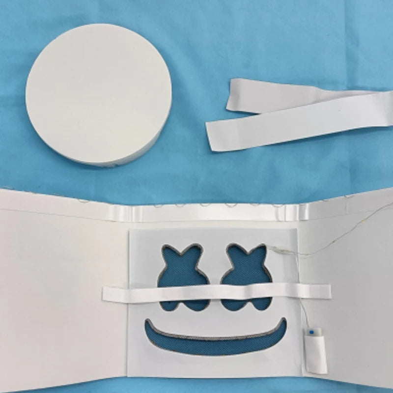 Casco Luminoso con Cable EL de DJ Marshmello, Máscara LED Brillante, Máscara Luminosa para Toda la Cabeza para Festivales Rave EDM, Halloween, Cosplay