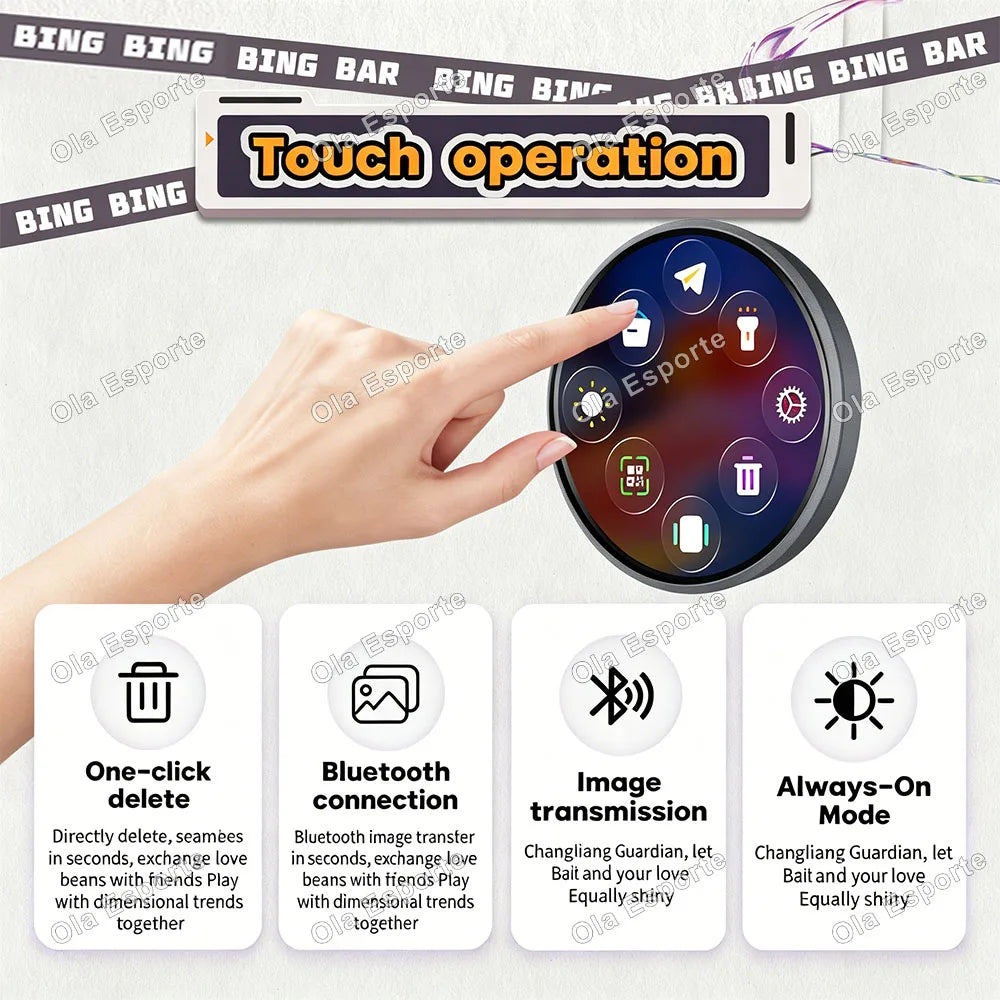 Insignia Digital GIF Dinámica de Anime, Personalizable, Moderna, con Reproductor de Fotos, Vídeos y MP3, para Juegos, Ciclismo, Advertencias, Adaptación, Regalos para Niños