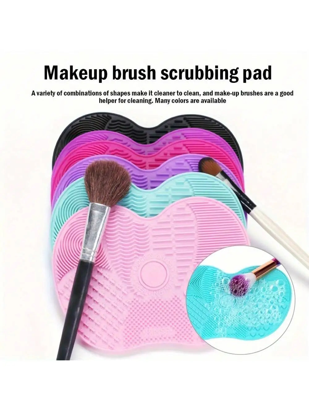 Práctico almohadilla de limpieza, almohadilla de limpieza de brochas de maquillaje de silicona, almohadilla de agente de limpieza de brochas de maquillaje, almohadilla de limpieza de brochas de maquillaje