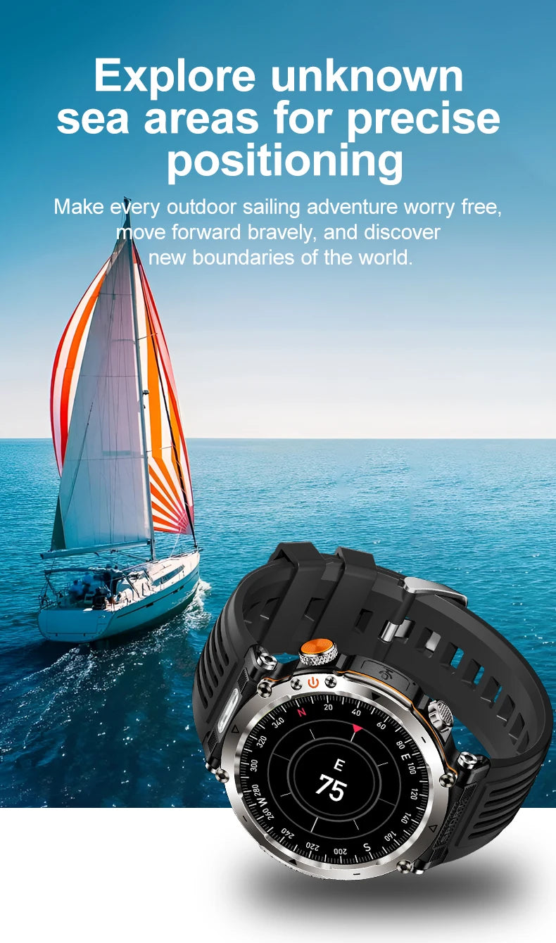 Reloj Inteligente Deportivo Brújula Linterna 600mAh