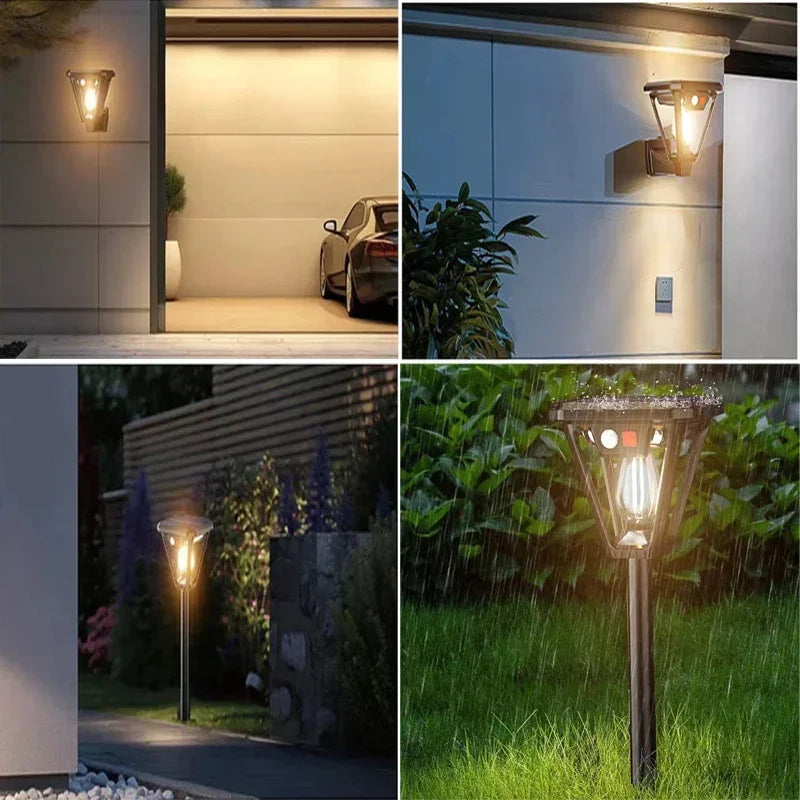 Lámpara Solar de Jardín 2en1 LED Paisaje Decorativa