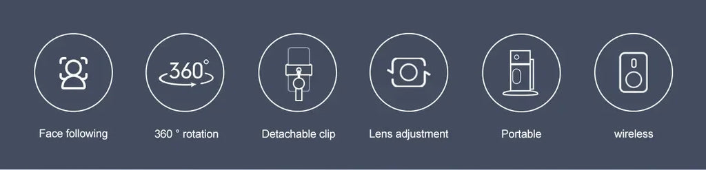 Soporte para Teléfono de Escritorio P02 con Seguimiento Facial 360 °   Gimbal Giratorio Automático para iPhone 16 15 Samsung S23 Xiaomi, Palo Selfie de Mano