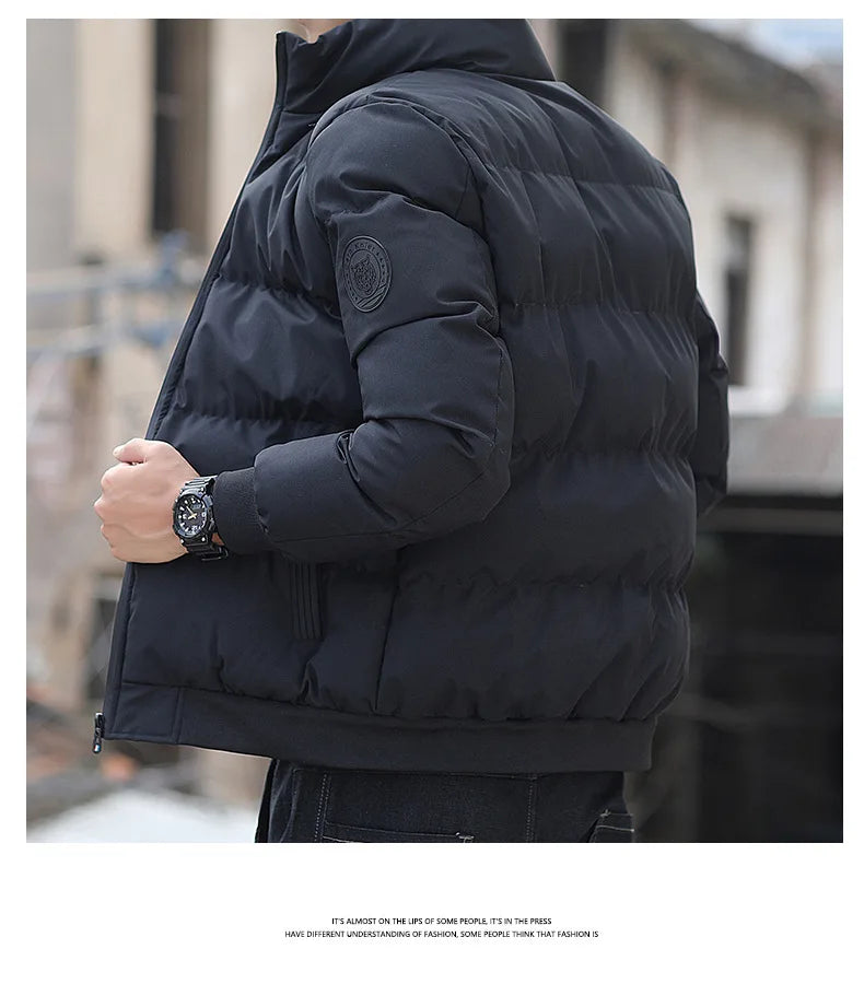 Chaqueta de Abrigo con Cremallera para Hombre – Gruesa y Cálida